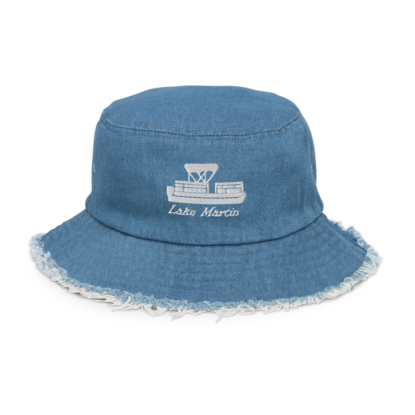 Denim Lake Martin Style Bucket Distressed Hat –